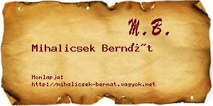 Mihalicsek Bernát névjegykártya